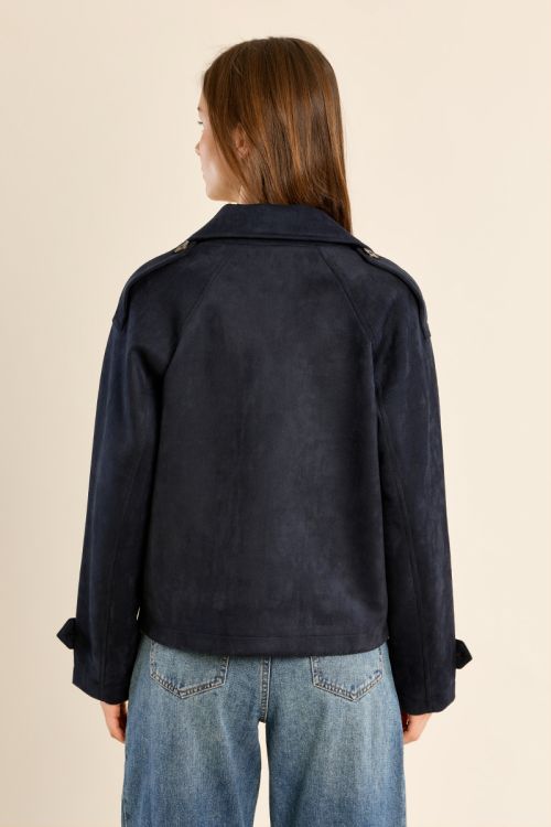 Trench-coat court en suédine