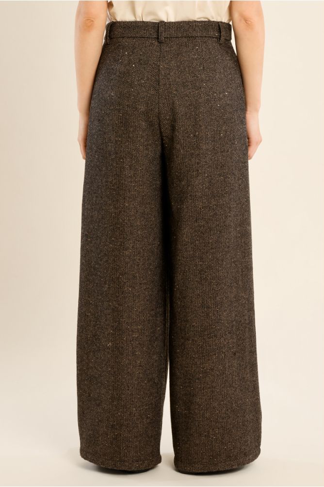 Pantalon large en lainage