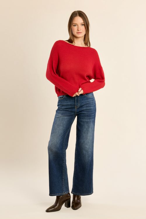 Pull en maille unie, col rond