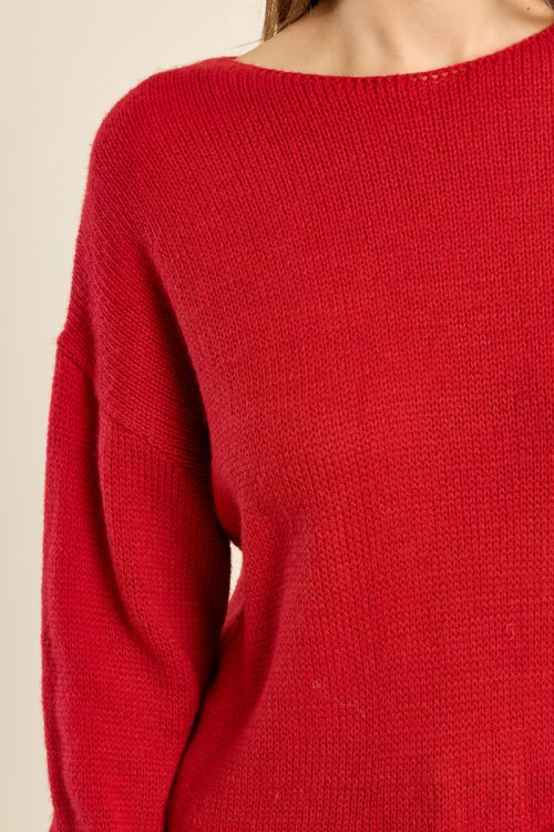 Pull en maille unie, col rond