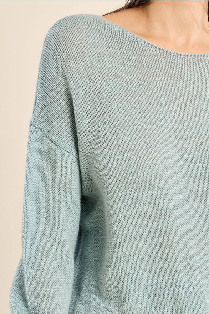 Pull en maille unie, col rond