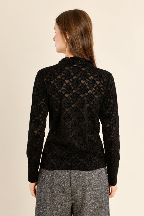 Semi-sheer lace top