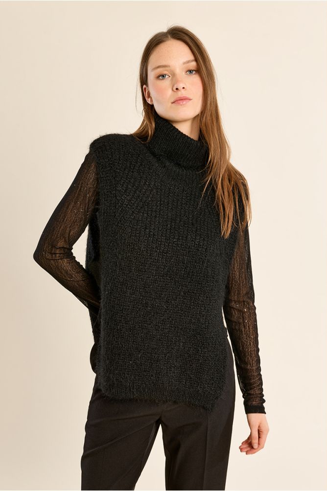 Semi-transparent black top