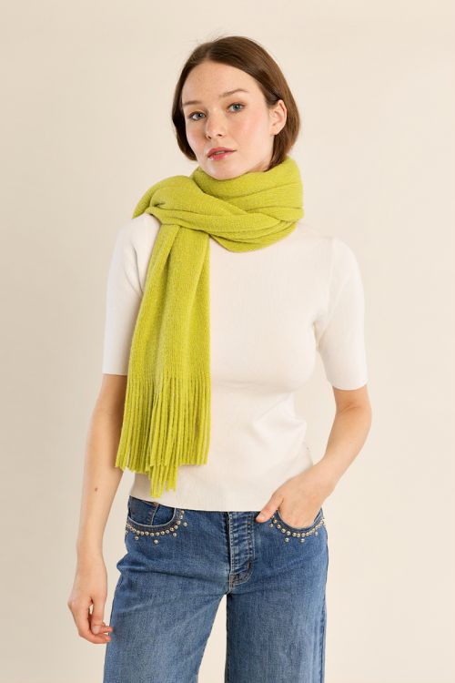 Plain scarf, fringed
