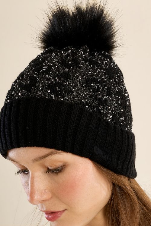 Leopard hat, with sequins