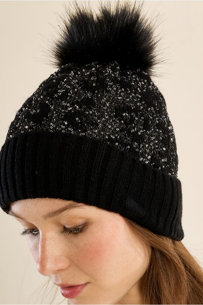 Bonnet léopard, à paillettes