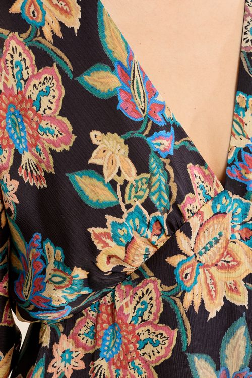Abito corto sciancrato a fiori - Molly Bracken