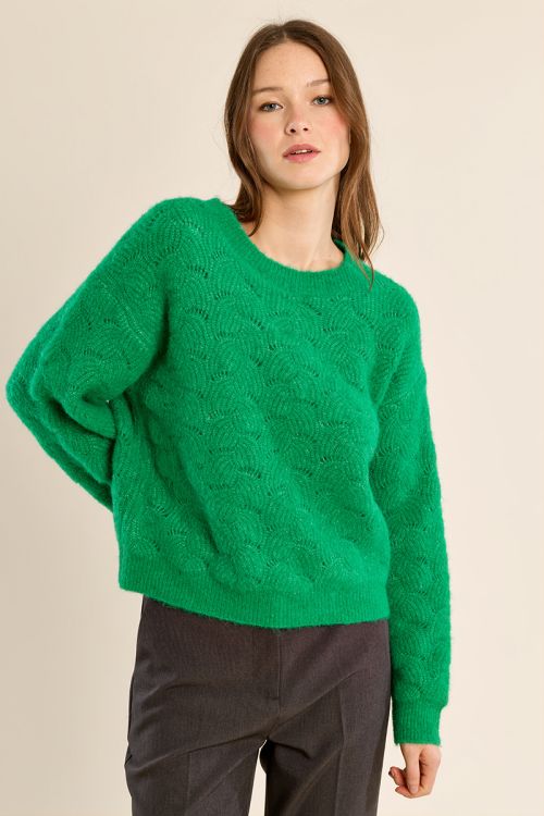 Jersey de manga larga en punto bordado