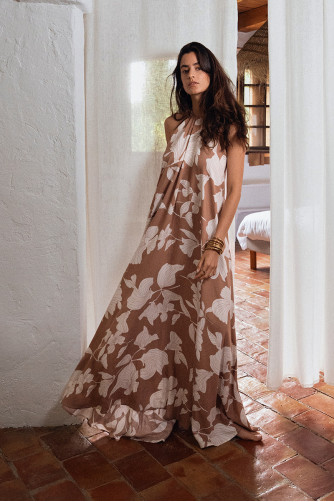 Robe longue, imprimée