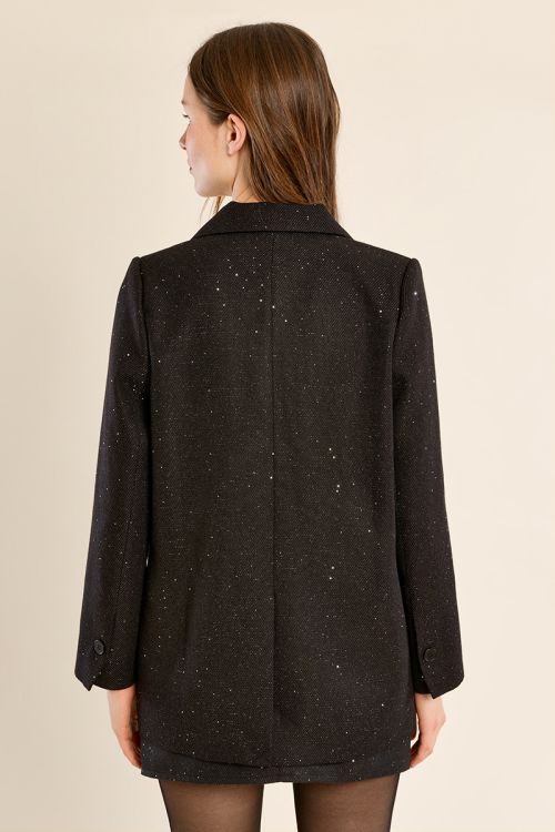 Straight blazer, studded with rhinestones