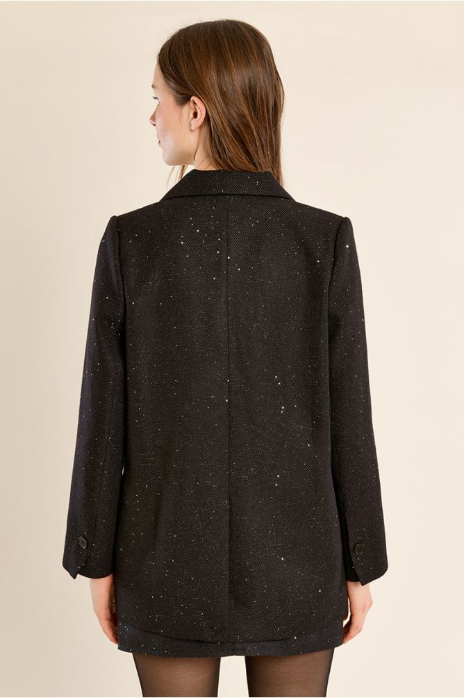Blazer droit, parsemé de strass