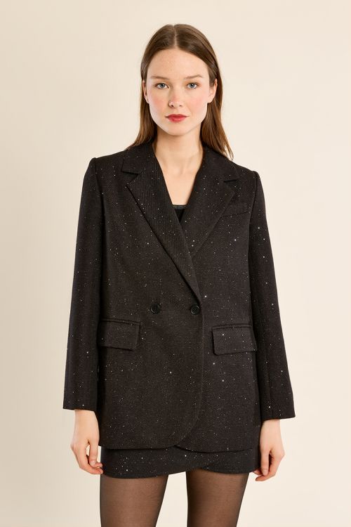 Blazer droit, parsemé de strass