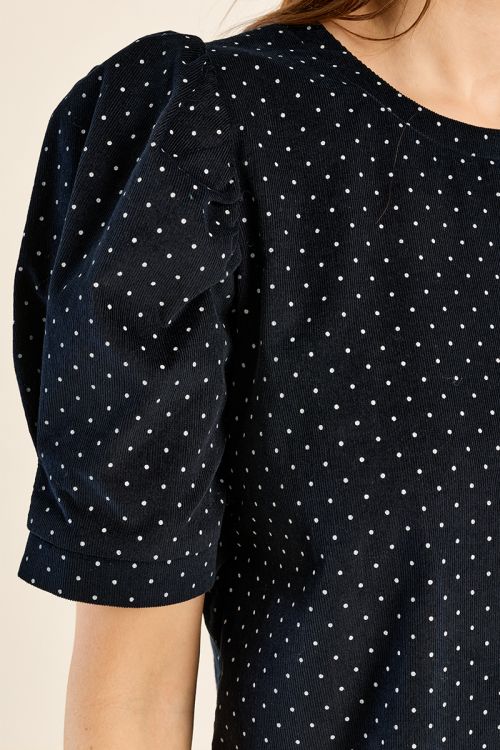 Robe courte à pois manches gigot