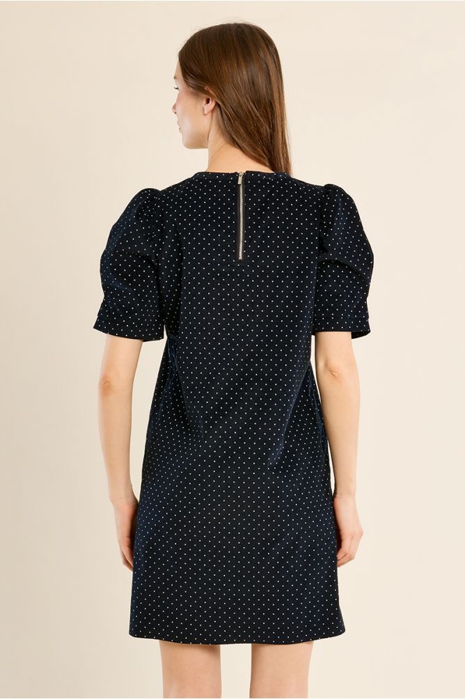 Robe courte à pois manches gigot