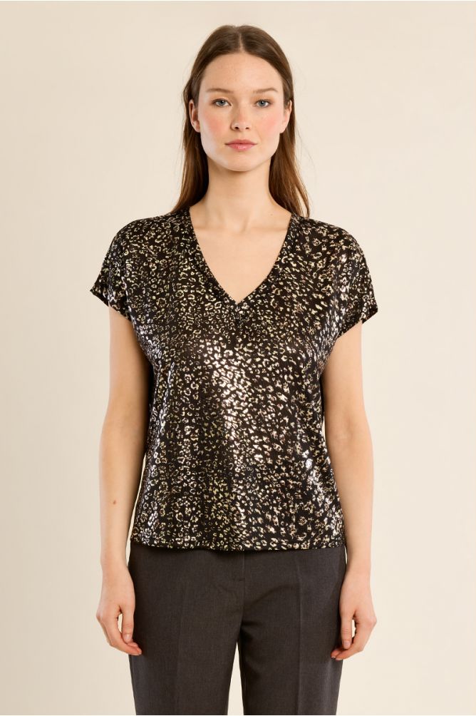 Iridescent V-neck T-shirt