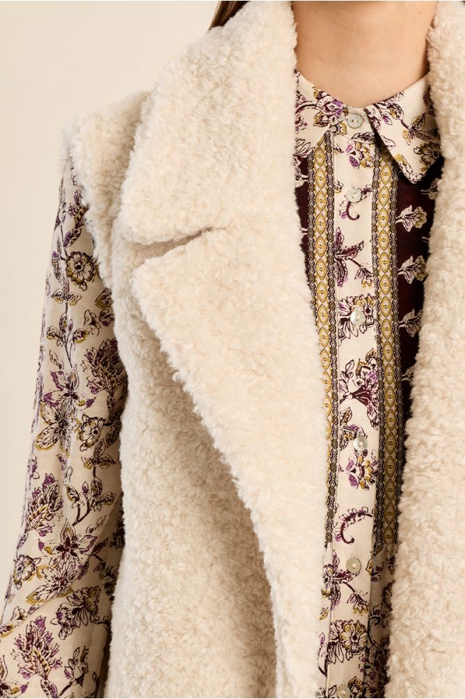 Gilet sans manches effet fourrure