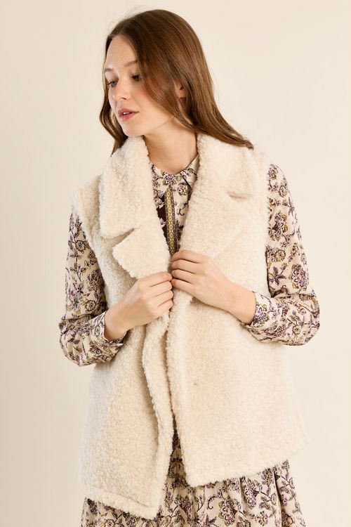Gilet sans manches effet fourrure