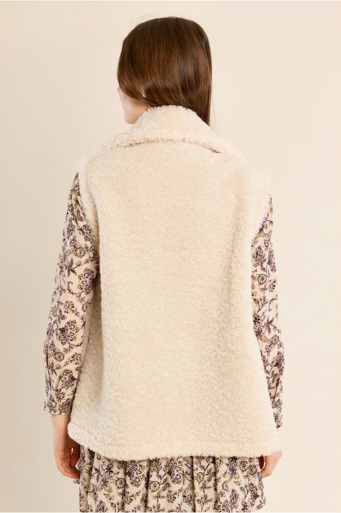 Gilet sans manches effet fourrure