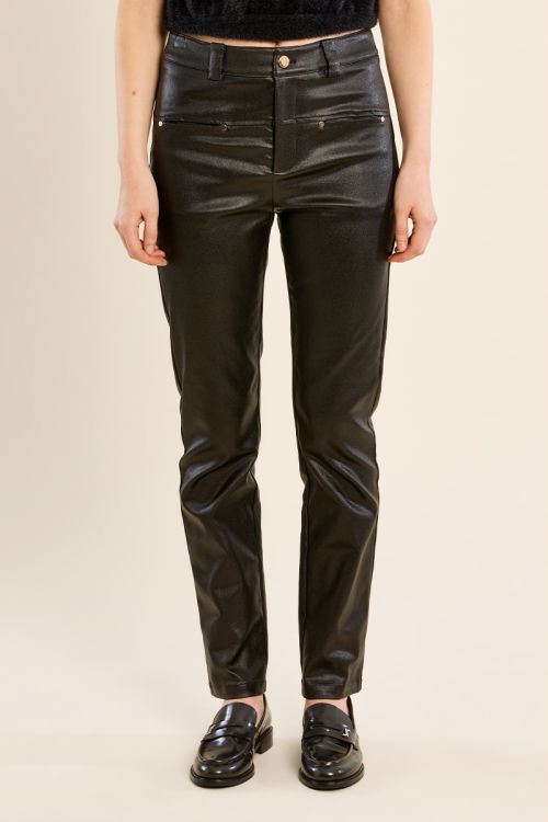 Pantalon droit en simili-cuir