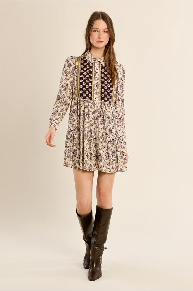 Ruffled shirt dress