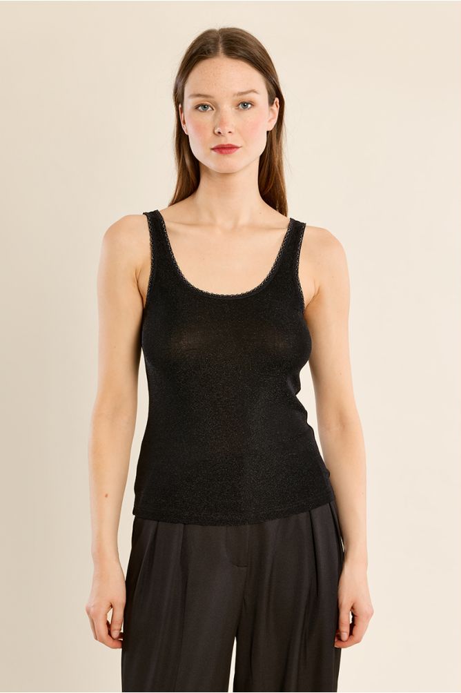 Semi-sheer tank top