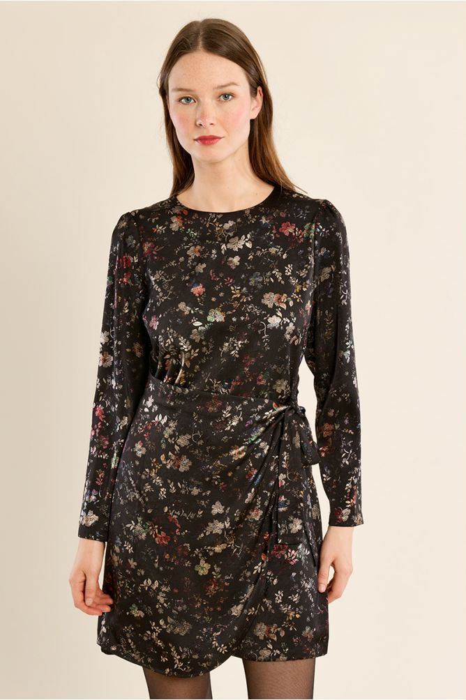 Robe portefeuille satinée
