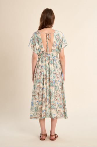 Robe longue à motif ethnique