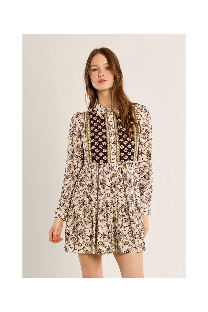 Robe chemise volantée
