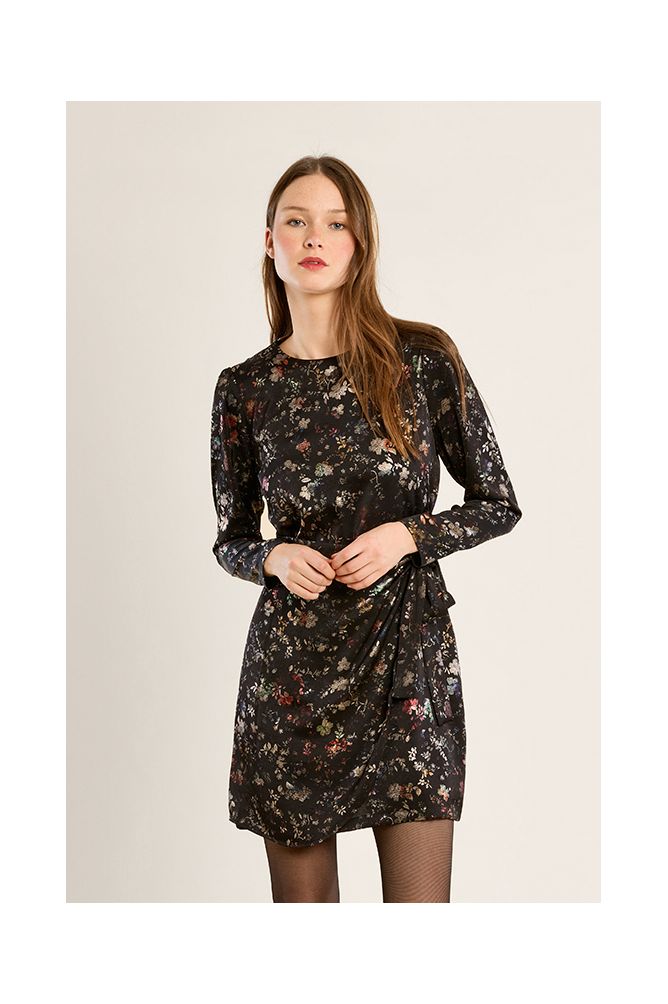 Robe portefeuille satinée