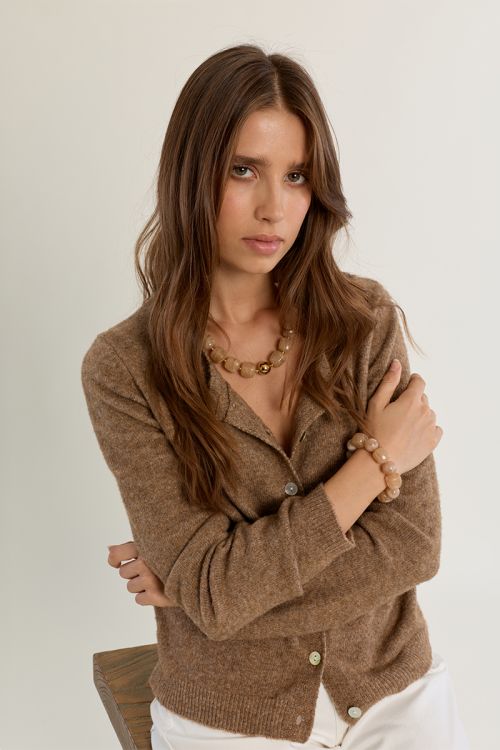 Cardigan en maille col rond