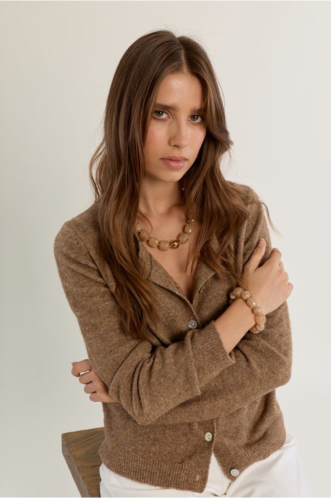 Cardigan en maille col rond