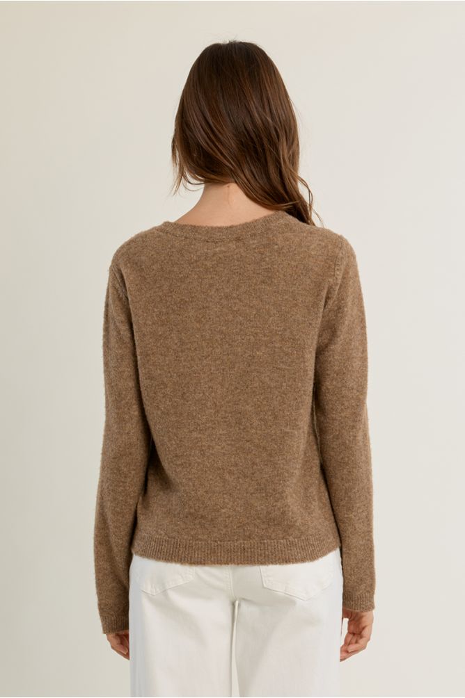 Cardigan en maille col rond