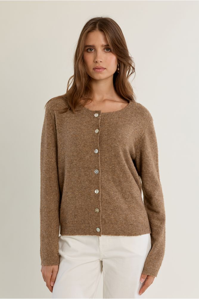 Cardigan en maille col rond