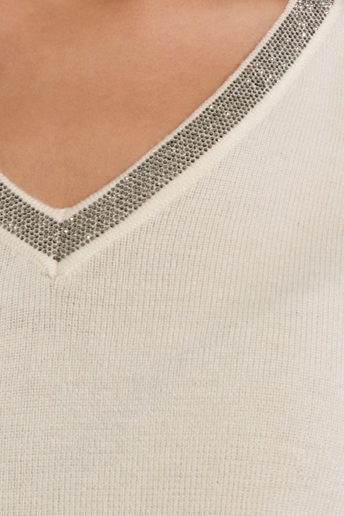 Top de manga sisa detalle ribete