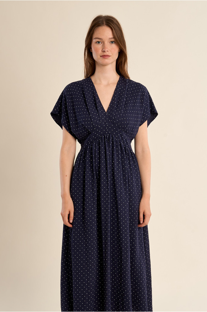 Robe longue à pois