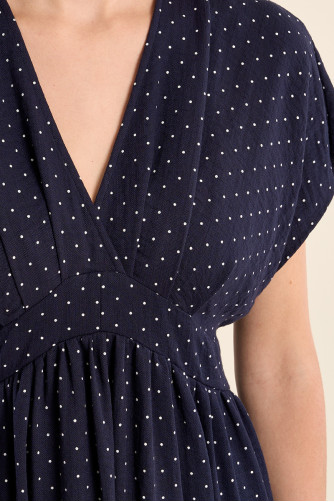 Long polka dot dress