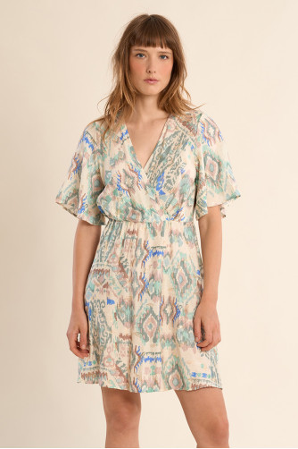 Robe courte à motif ethnique