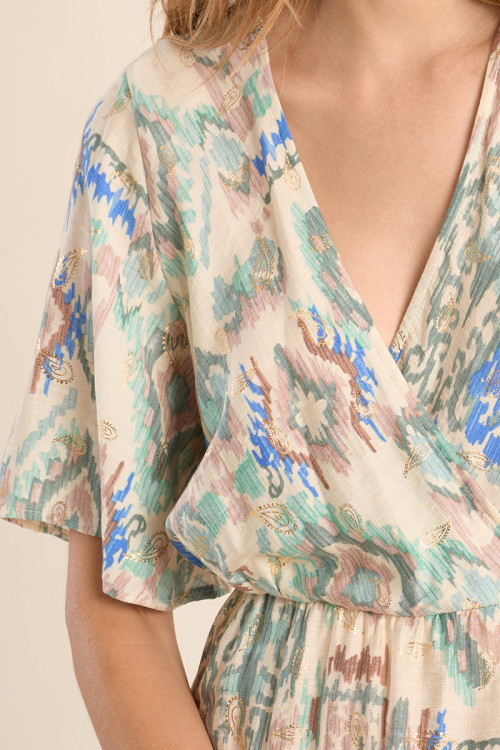 Robe courte à motif ethnique