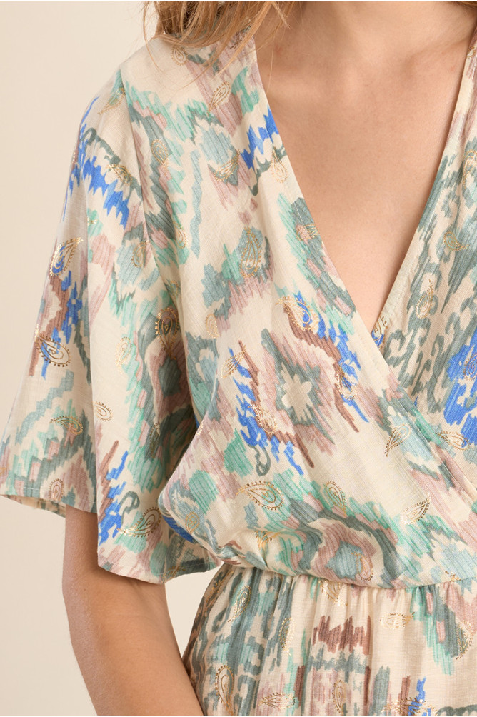 Robe courte à motif ethnique