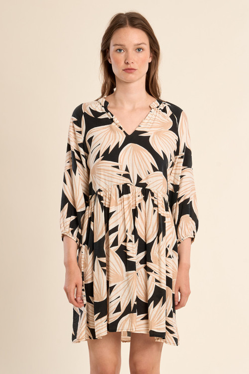 Robe courte Babydoll à imprimé