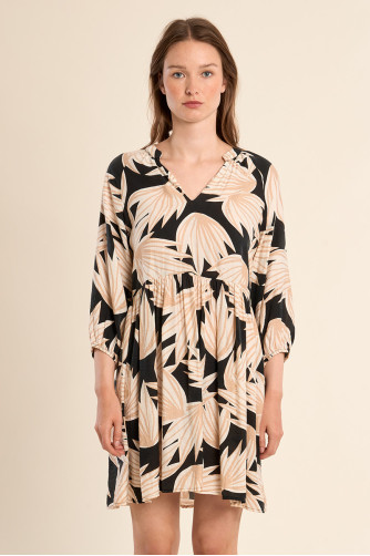 Robe courte Babydoll à imprimé