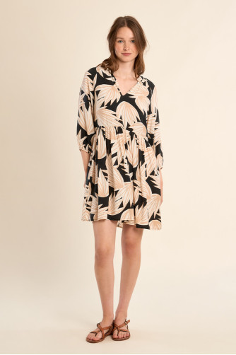 Robe courte Babydoll à imprimé