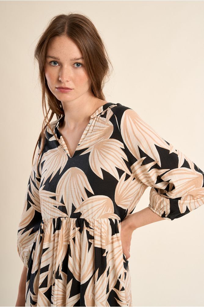 Robe courte Babydoll à imprimé