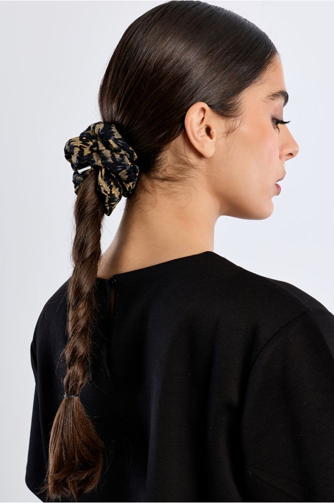 Black Hunan Scrunchie