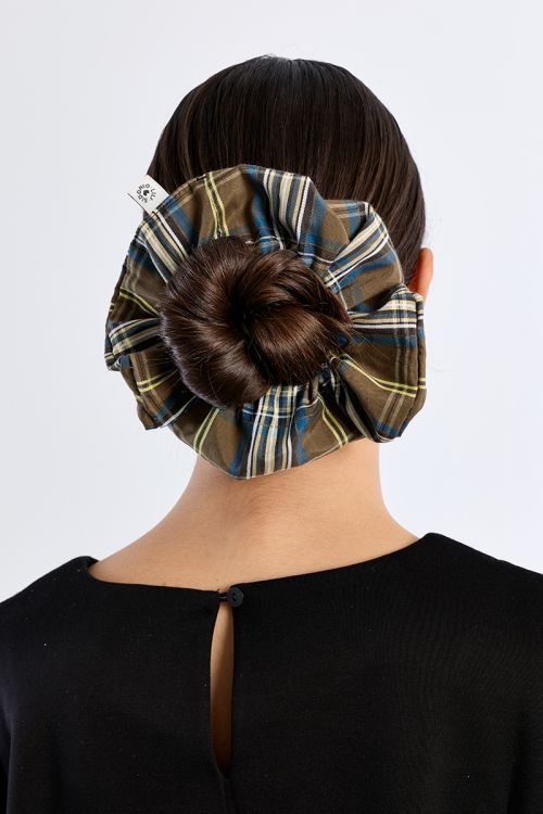 Khaki cotton scrunchie