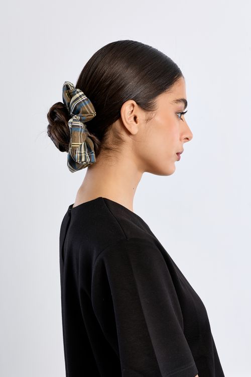 Scrunchie kaki in cotone - Lili Sidonio