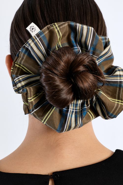 Khaki cotton scrunchie