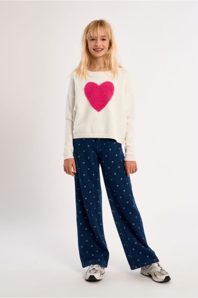 Maglione in maglia con motivo a cuore - Molly Bracken Girl