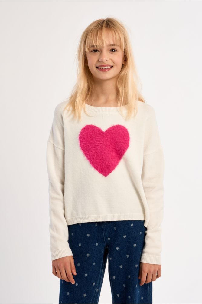 Maglione in maglia con motivo a cuore - Molly Bracken Girl