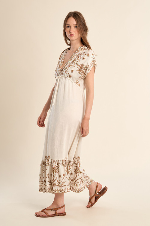 Long embroidered dress